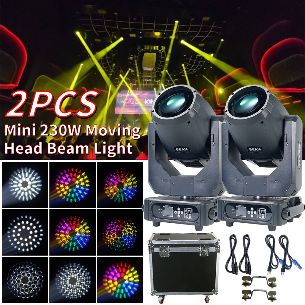 2Pack 7R 230 Beam Moving Head Light Stage Lighting DMX512 Disco Party w/Case
