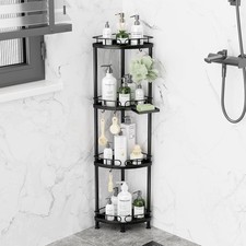 Corner Shower Caddy Standing - 4 Tier Stainless Steel Shower Organizer Stand
