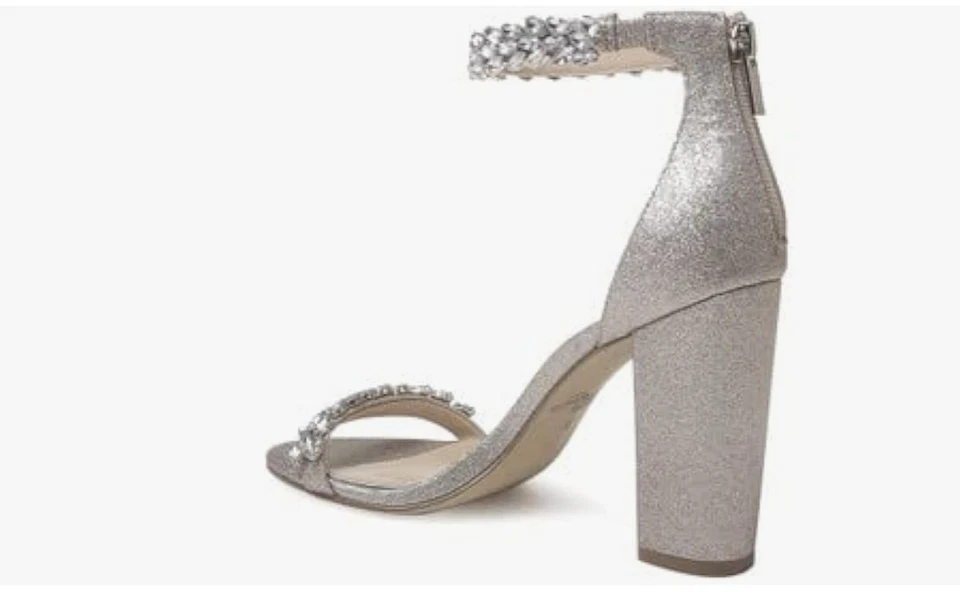 Badgley Mischka Ankle Strap Evening Shoes Size 7 - Image 2 of 4