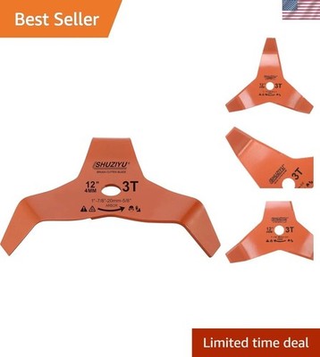 12'' SK-5 Steel Brush Cutter Blade - Efficient 3-Teeth Design for Gardeners
