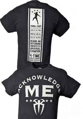 Roman Reigns Acknowledge Me Mens Black T-shirt