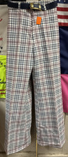 Vintage 1970s Plaid Women's Bell Bottoms Pants Size 7 w/Belt - with Tags