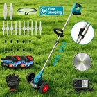 Cordless Weed Eater Electric Brush Cutter Lawn Edger Grass String Trimmer 2500W