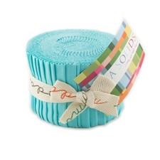 Bella Solids 2.5" Strip Junior Roll in Egg Blue by Moda