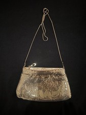 Vintage Shoulder/hand Bag/Purse - Gold Metal Mesh - Made in Hong Kong