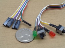 ATX PC Computer Case Motherboard Power Cable 2 Switch Reset with 2 LED NEW 