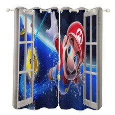 Size Custom Curtains Super Mario. 53 Personalised Bedroom Decor UV Protection