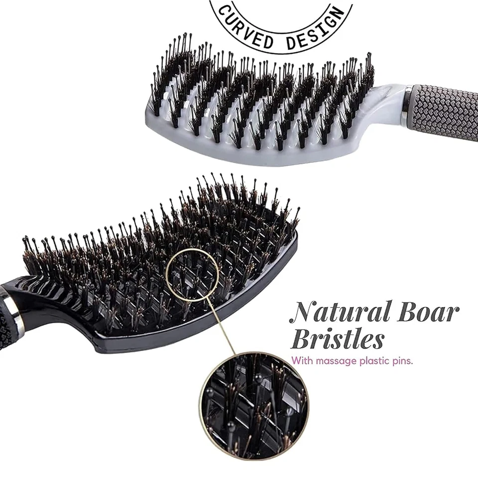 Performore Vented Boar Bristle Styling Hairstreaq Detangling White & Black - Image 2 of 4
