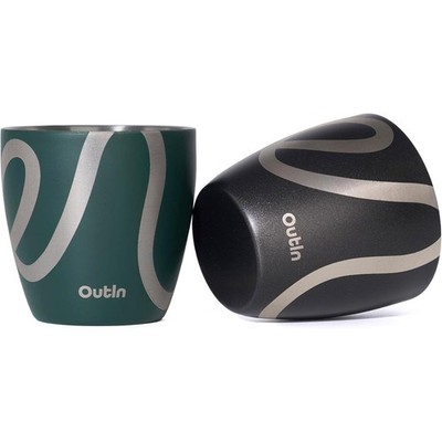 OutIn Espresso Cups 2 pack 75ml Double Wall Stainless Steel Shot Cups Stackable