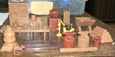MARX FORT DEARBORN PLAYSET AND FRIENDS PARTSVHUTCH TABLES ANVILS AS SHOWN
