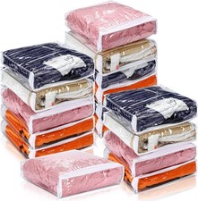 16 Pcs Clear Zippered Storage Bags Plastic Sweater Bags W/ Zipper