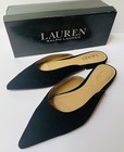 Lauren Ralph Lauren Women's Londyn Mules Flats Leather Pointed Toe Heel Size 8.5