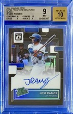 2022 Panini Donruss Optic Black #d /25 Jose Ramos Auto BGS 9 Mint, 10 Auto