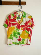 Jams World Aloha Style Camp Shirt - Women Size Medium, Fabric Pattern Orchadia