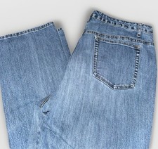 VINTAGE LA Blues Jeans Womens 14 Blue Straight Leg Light Wash Distressed 90s