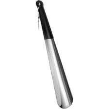 12 Inch Long Stainless Steel Shoe Horn with Non-Slip Rubber Grip Handle for Home