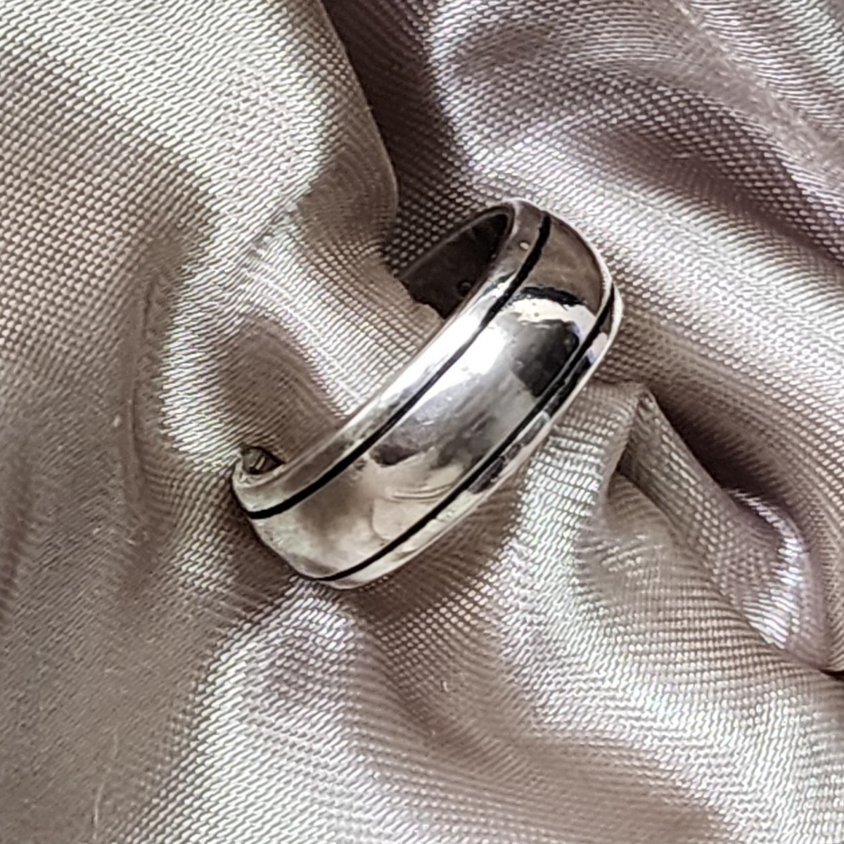 Chrome Hearts 2013 Scroll Label 925 Sterling Ring 7.5 Open Band