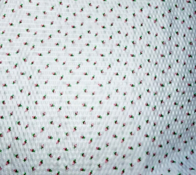 Dainty Pink Rosebud on White Pucker Print by Springs Creative CP22550 BTHY