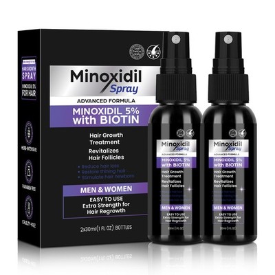 2*30 ml 5% Minoxidil Biotin Haarwachstumserum für gesünderes und dickeres Haar