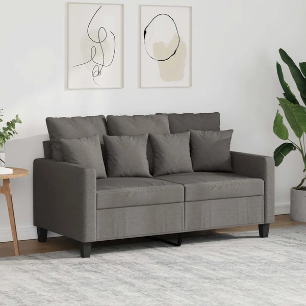 Sofa 2-Sitzer Stoff Taupe 120 Cm Couch-image