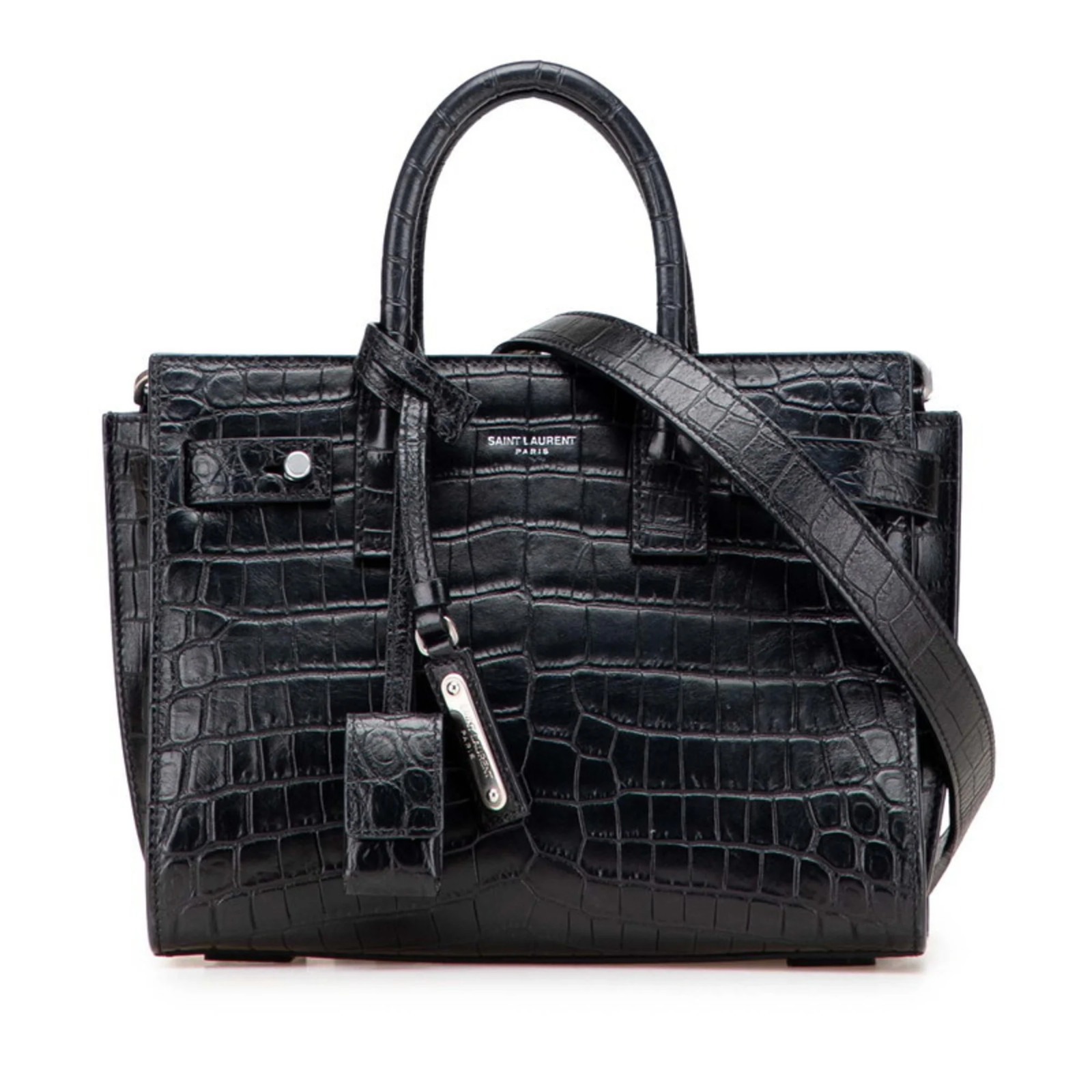 Saint Laurent Sac de Jour Nano Borsa a Tracolla in Goffrata di Coccodrillo Han... GZl1anwf