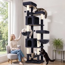 82 Inch Tall Cat Tower for Multi-Cat Household, Big Cat Tree with 2 Hammocks