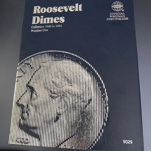 Roosevelt Silver Dime Starter Album 1946-1964 Includes 12 Coins.
