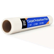 TapeManBlue Carpet Protection Film 24" x 200' roll. Made in The USA. Easy Unw...