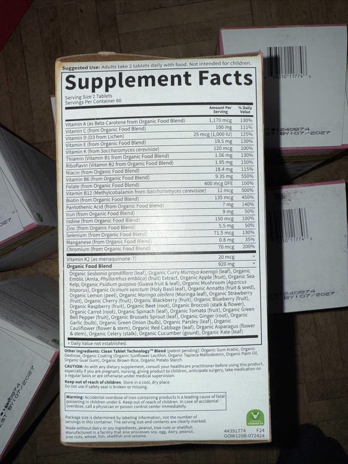 Garden of Life Mykind Organics Women's Multivitamin 120 Tablets) Exp 7/26