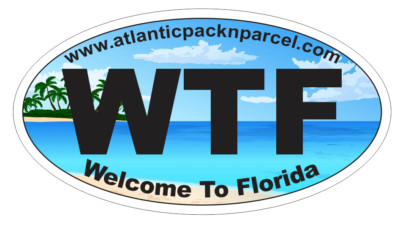 Special Order Pack & Parcel WTF Florida Oval or Helmet Sticker D7169 emt72833