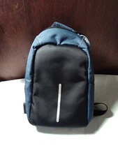 Men Nylon Shoulder Bag Sling Chest Pack USB Charging Sports Crossbody Handbag