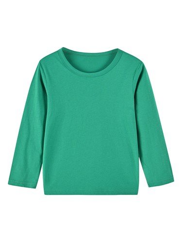 Boys Girls Long Sleeve T-Shirts Cotton Tees Solid Color Layering Top Shirts - Picture 20 of 34