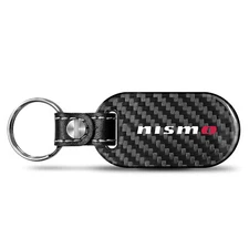 for Nissan NISMO 100% Real Black Carbon Fiber Tag Style Key Chain