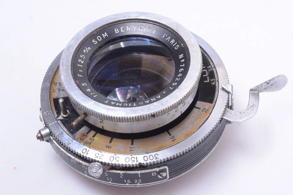 ✅ SOM BERTHIOT 125MM 4.5 ANASTIGMAT LENS LUMIERE SHUTTER *FRONT ELEMENT ONLY* - Image 2 of 4