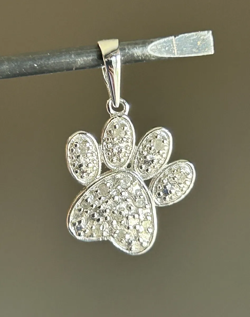 Silver Paw Print Necklace | Paw Charm Necklace | Gift for Pet Lover –  KookyTwo