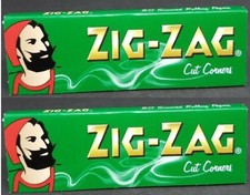 2 PACKS Zig Zag Green Rolling Papers Cut Corners Best Price  USA SHIPPED 