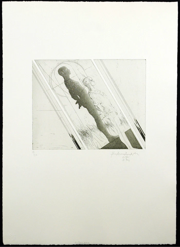 "Rücklage", 1974. Aquatinta Franz Anatol WYSS (*1940 SUI), handsigniert - Bild 2 von 3