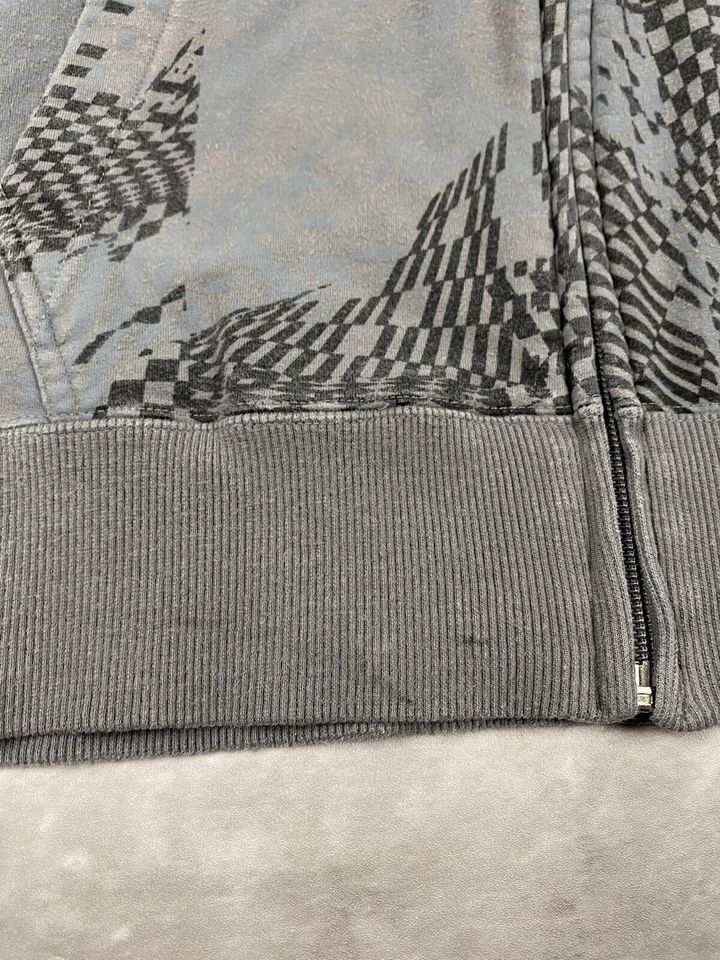 винтажный OAKLEY ТОЛСТОВКА С КАПЮШОНОМ ТОЛСТОВКА ЛИСТОВОЙ МЕТАЛЛ XL AOP Y2K 2000-х молнии - Изображение 4 из 4