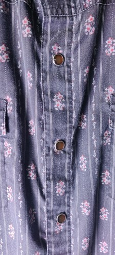 Vintage Ocean Pacific Shirt Men's Western Long Sleeve Pearl Snap Medium Floral - Picture 3 of 13