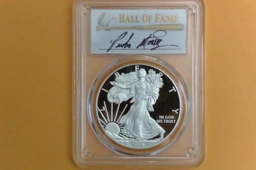 2015-W $1 American Silver Eagle Proof 1oz PCGS PR70 DCAM Pedro Martinez Signed