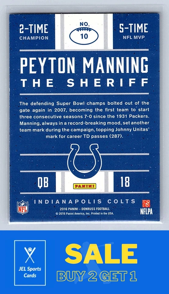 2016 Donruss #10 Peyton Manning - Image 2 of 2