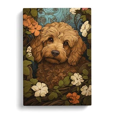Cockapoo Art Nouveau Art Canvas Wall Art Print Framed Picture Decor Living Room