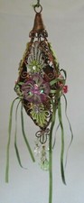 Floral Metal Ornament Rhinestones, Beads, Sequins, Crystals  Fabric Flowers