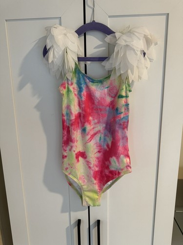 Stella Cove One Piece Swimsuit W Shoulder Petals Raspberry Custard Girls Size 6