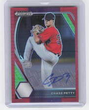 2021 Prizm Draft Picks #PDP26 Chase Petty Base Auto Hyper Red & Purple Prizm