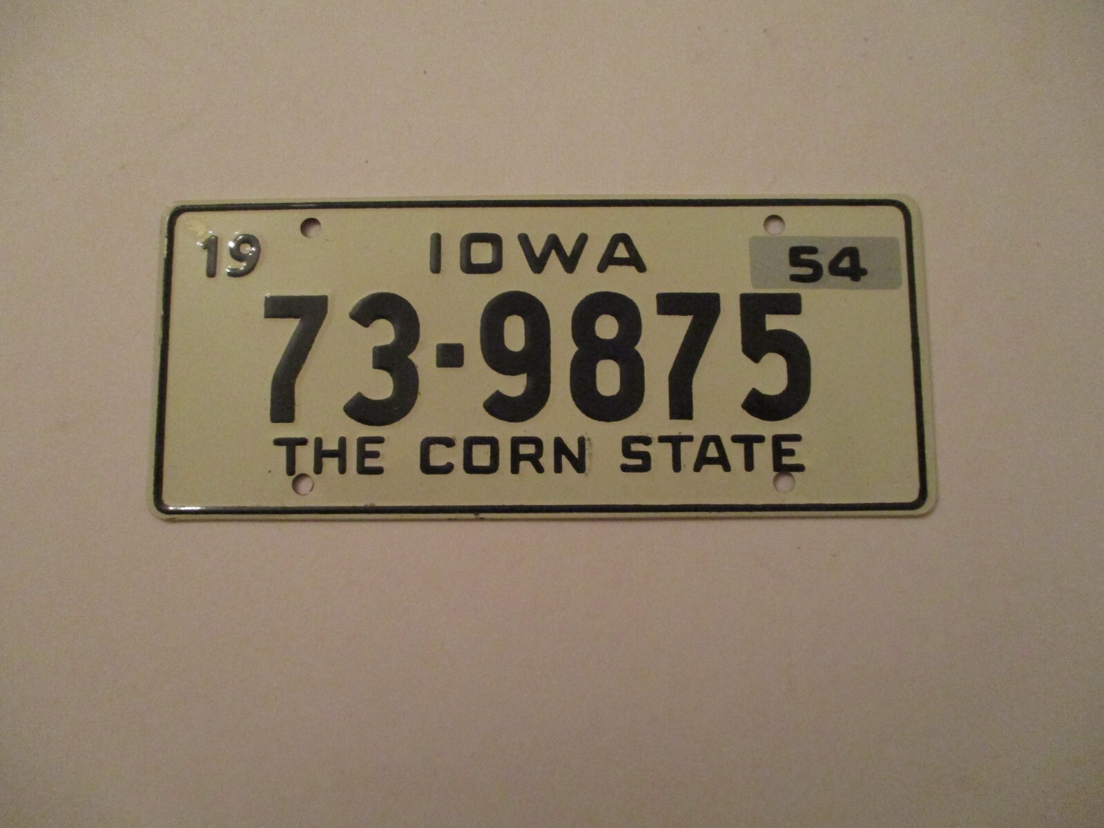 Vintage 1954 General Mills Miniature Iowa Bicycle License Plate Approx. 2