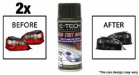 2x E-TECH Smoke Black Light Lens Tint Tinting Spray Glass Car Motorbike 150ML