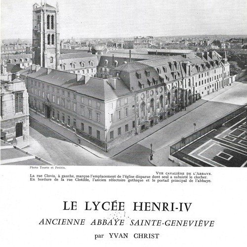 Le Lycée Henri-IV  ancienne abbaye Sainte-Geneviève - Article de presse 1956 - Foto 1 di 4