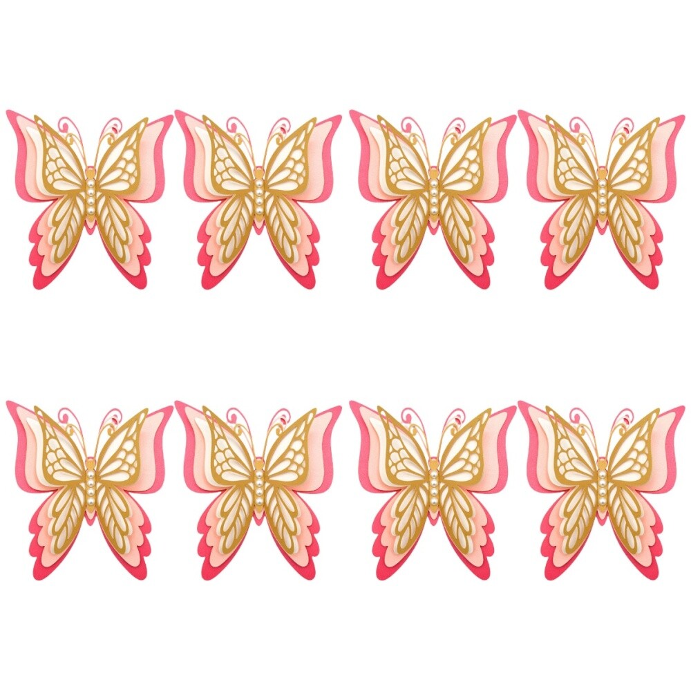 8 Pcs Pearl Paper 3D Butterfly Sticker Butterflies Wall Stickers eBay