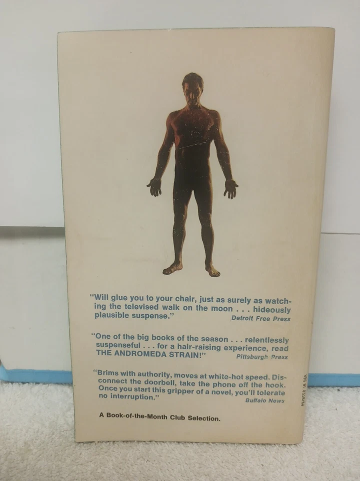 The Andromeda Strain Michael Crichton 1st Paperback Printing Dell 1970 Vintage   - Image 2 of 4